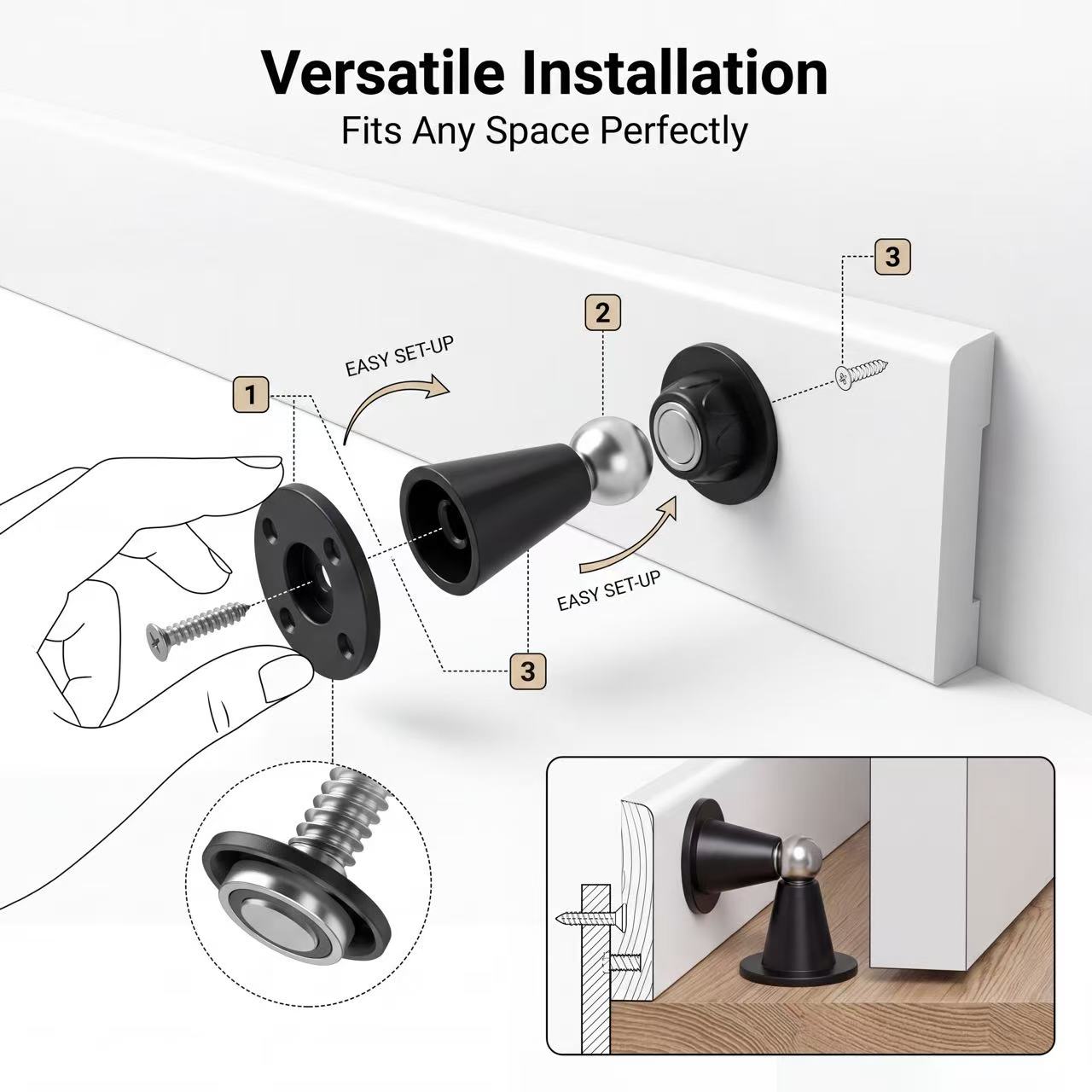 Tope de puerta magnético sin p - Magnetic Catch Door reseña y precio