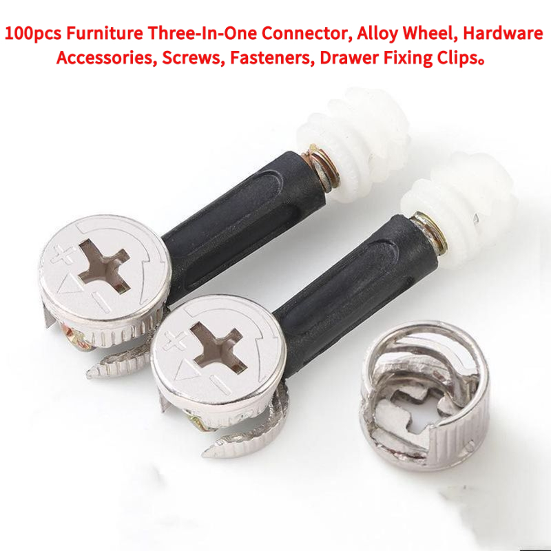 100 piezas de conectores tres  - Furniture Hardware Fasteners reseña y precio