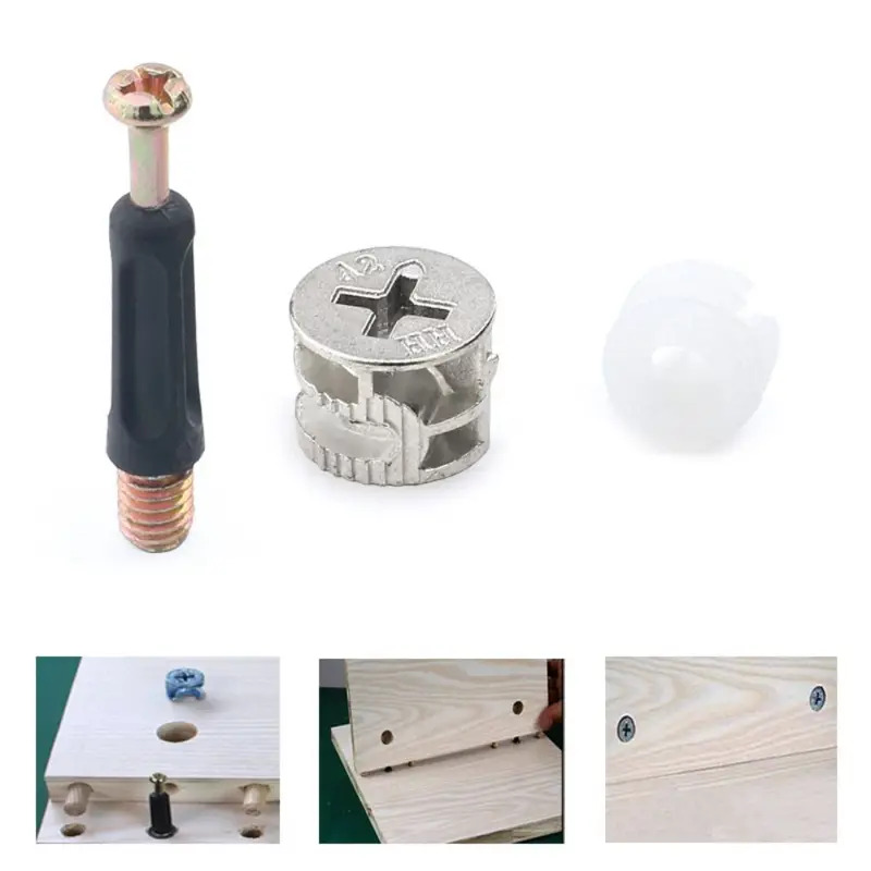 100 piezas de conectores tres  - Furniture Hardware Fasteners reseña y precio